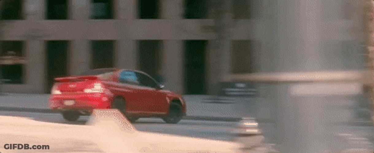 Speeding Car Burning Rubber Baby Driver Movie GIF