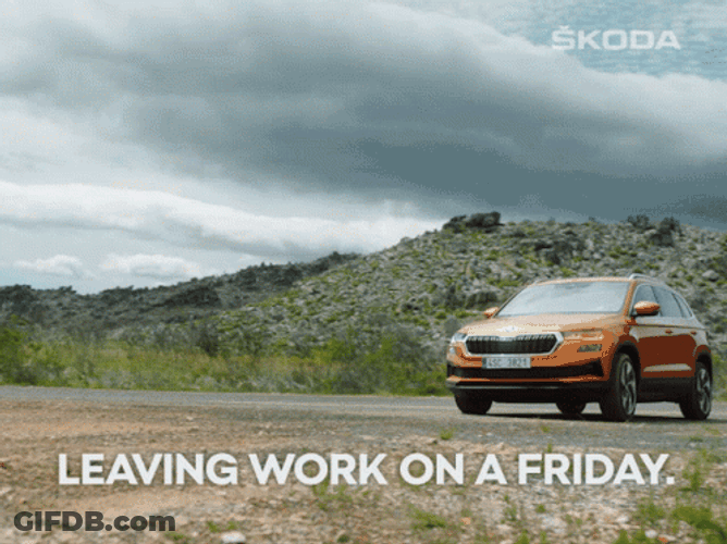 Speeding Car Leaving Work On A Friday GIF