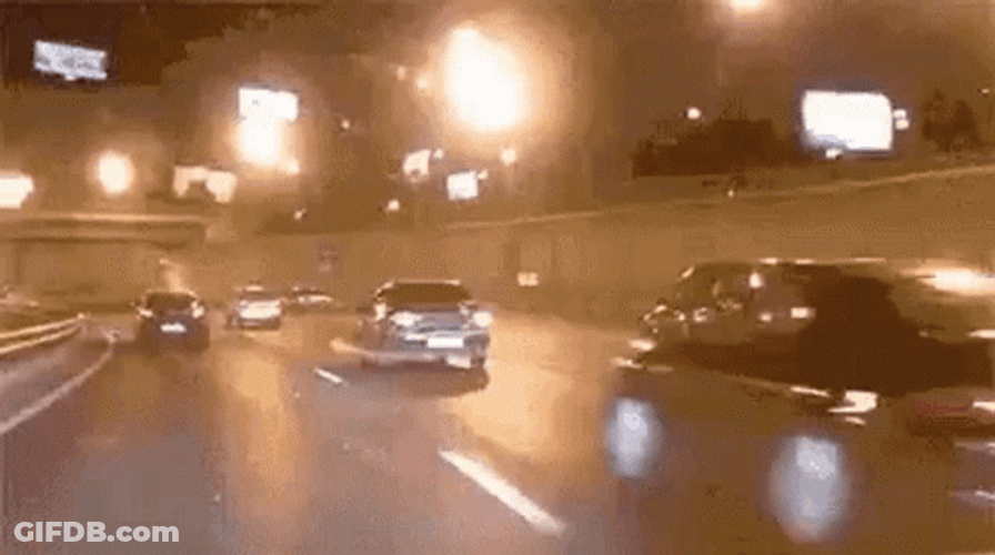 Speeding Car Overtake Highway Road GIF