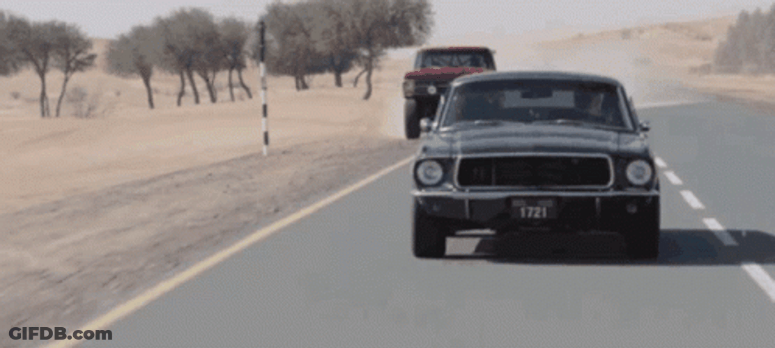 Speeding Car Overtake Smoke Off Road GIF