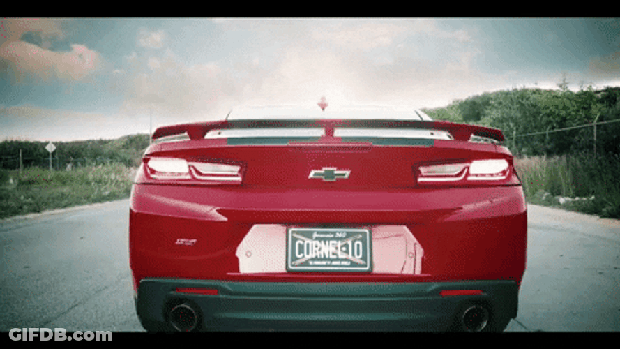 Speeding Car Red Camaro Cornelio Vega GIF