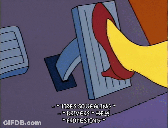 Speeding Car Red Light Ms. Hoover The Simpsons GIF