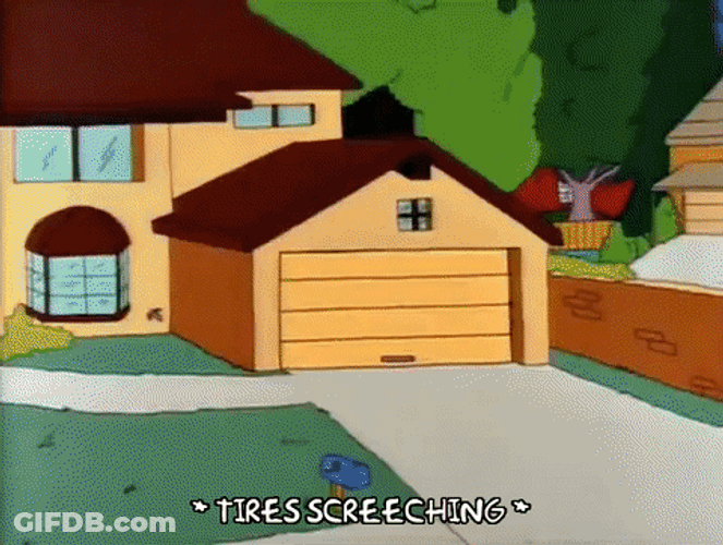 Speeding Car Screeching The Simpsons GIF