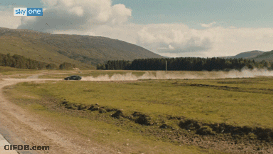 Speeding Car Smoke Mountain Nature GIF