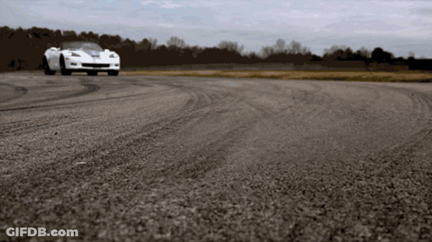 Speeding Car White Curve Slow Motion Loop GIF