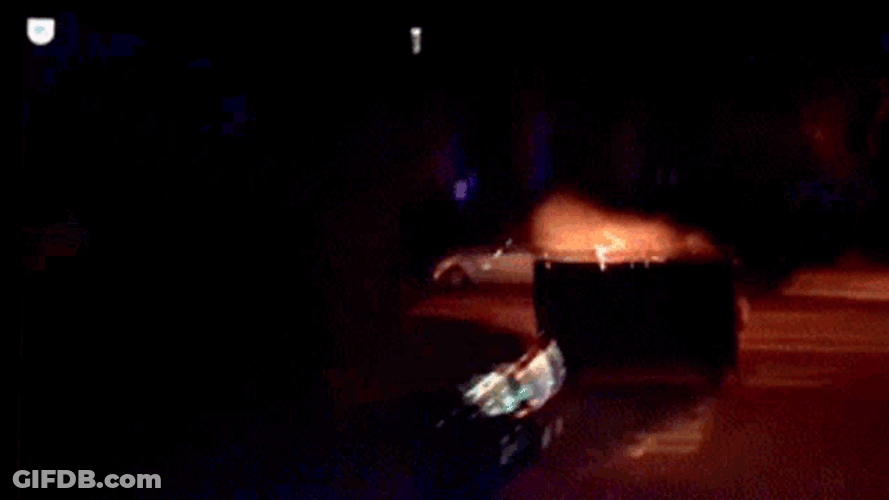 Speeding Street Dumpster Fire GIF