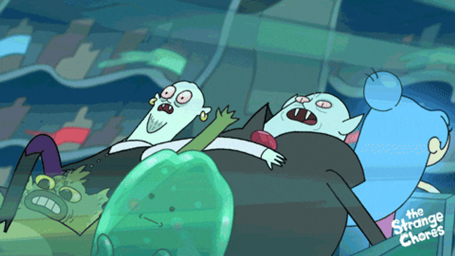 Speeding The Strange Chores Characters GIF
