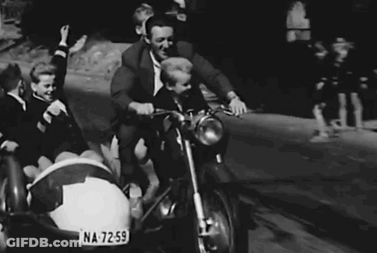 Speeding Tricycle Carrying A Family GIF