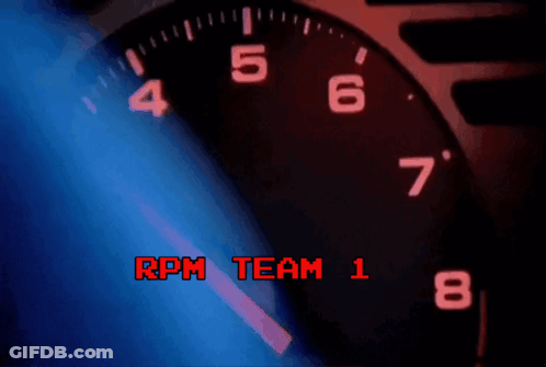 Speedometer Saying RPM Team 1 GIF