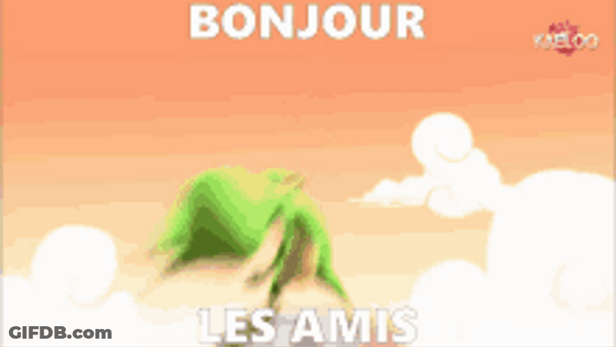 Speedy Cartoon Creature Bonjour GIF