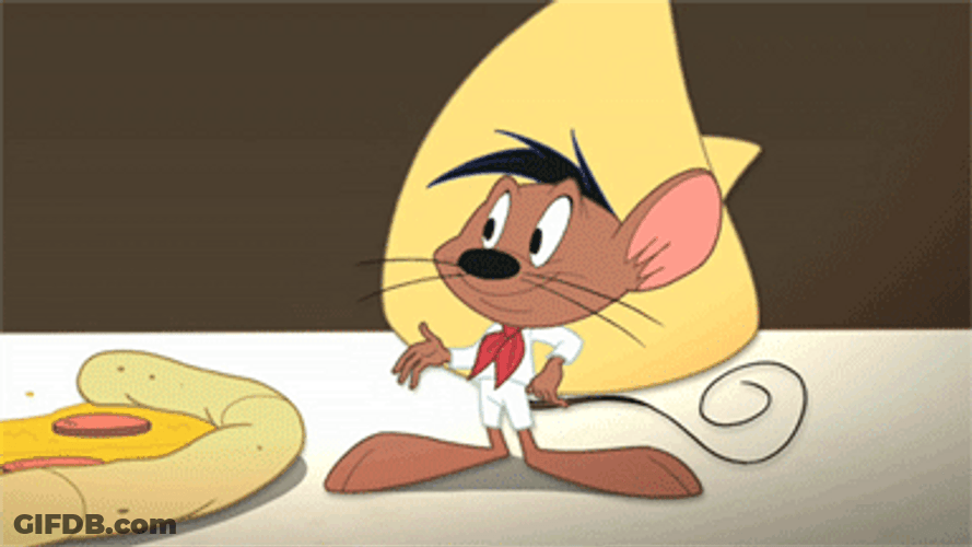 Speedy Gonzales Beside A Pizza GIF