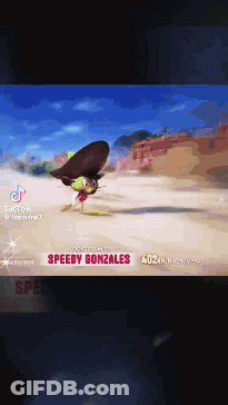 Speedy Gonzales Running On Beach In Sombrero GIF