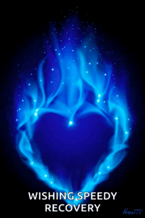 Speedy Recovery Get Well Soon Blue Heart GIF
