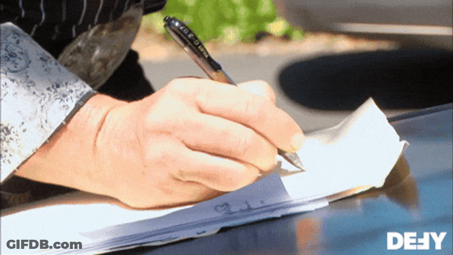 Speedy Scribbling Signs Documents GIF