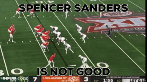 Spencer Sanders Not Good Written On Football Game GIF