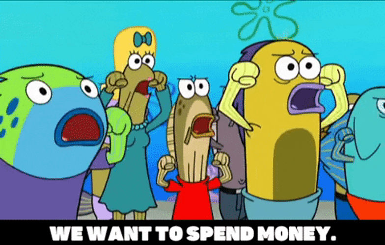 Spend Money Fish From SpongeBob SquarePants GIF