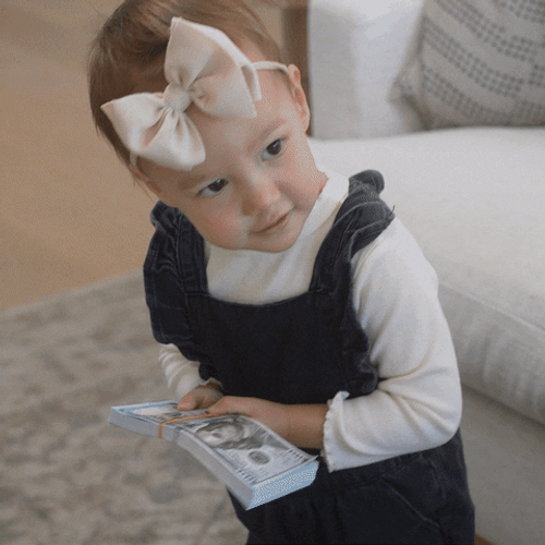 Spend Money Young Girl Holding Cash GIF