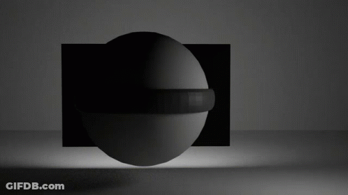 Sphere With Black Handle In Dark GIF