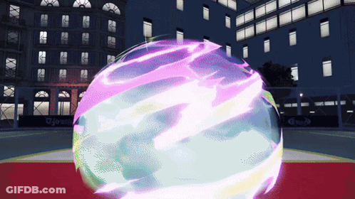 Sphere With Purple Light On Court GIF