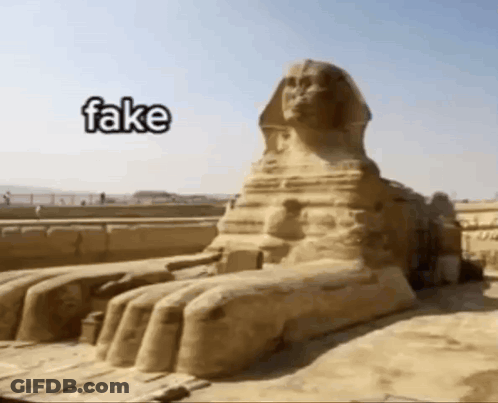 Sphinx Statue With Fake Above GIF