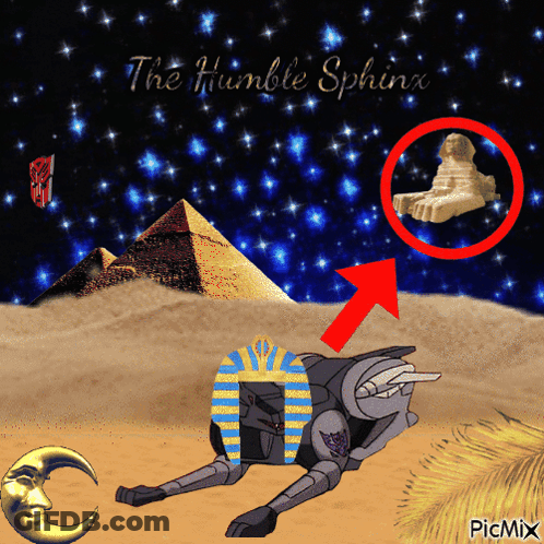 Sphinx With Pyramids And Stars GIF