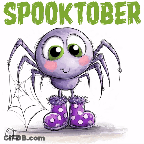 Spider Drawing Saying Spooktober GIF