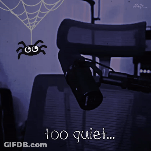 Spider Hanging Near Microphone Too Quiet GIF