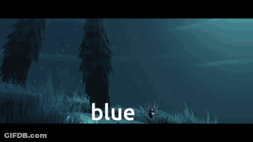 Spider In Grass Next To Person Saying Blue GIF