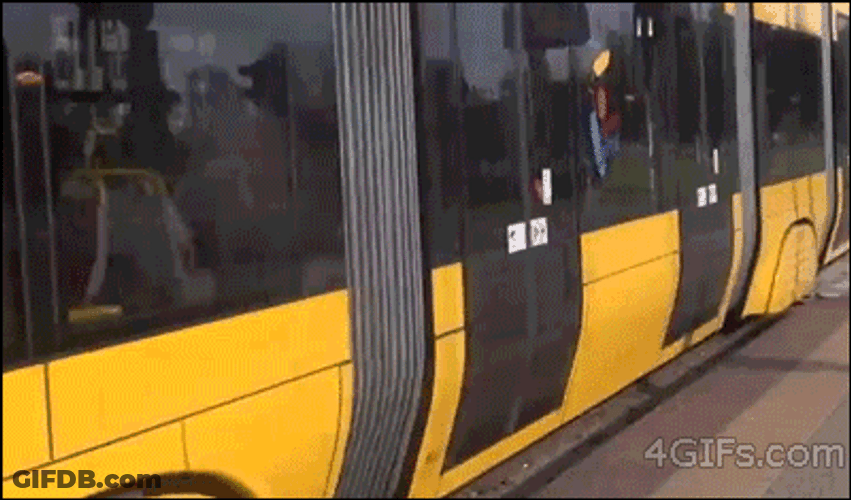Spider Man 2099 Clinging On Train GIF