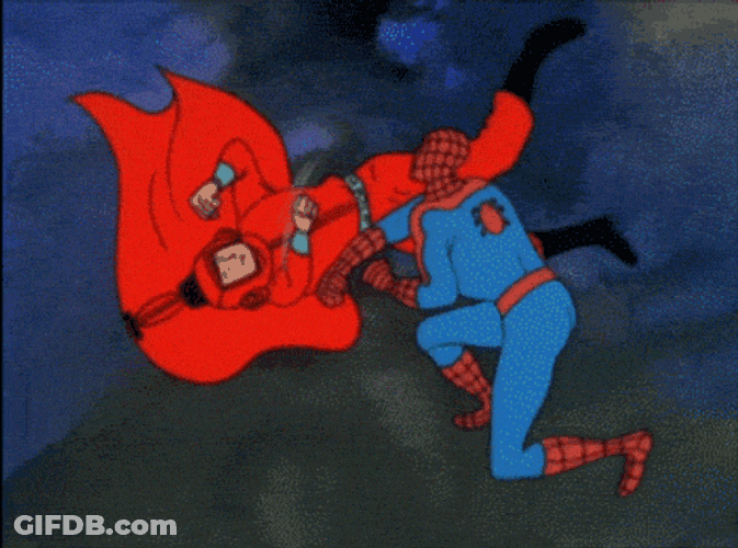 Spider Man 2099 Fighting Red Suit Villain GIF