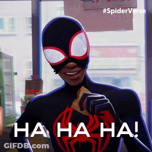 Spider Man 2099 Ha Ha Ha Spider Mask GIF