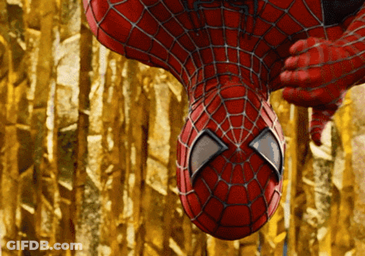 Spider Man 2099 Hanging Upside Down GIF
