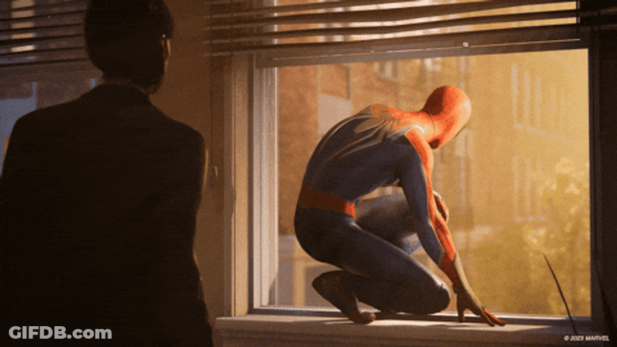 Spider Man 2099 Outside The Window GIF