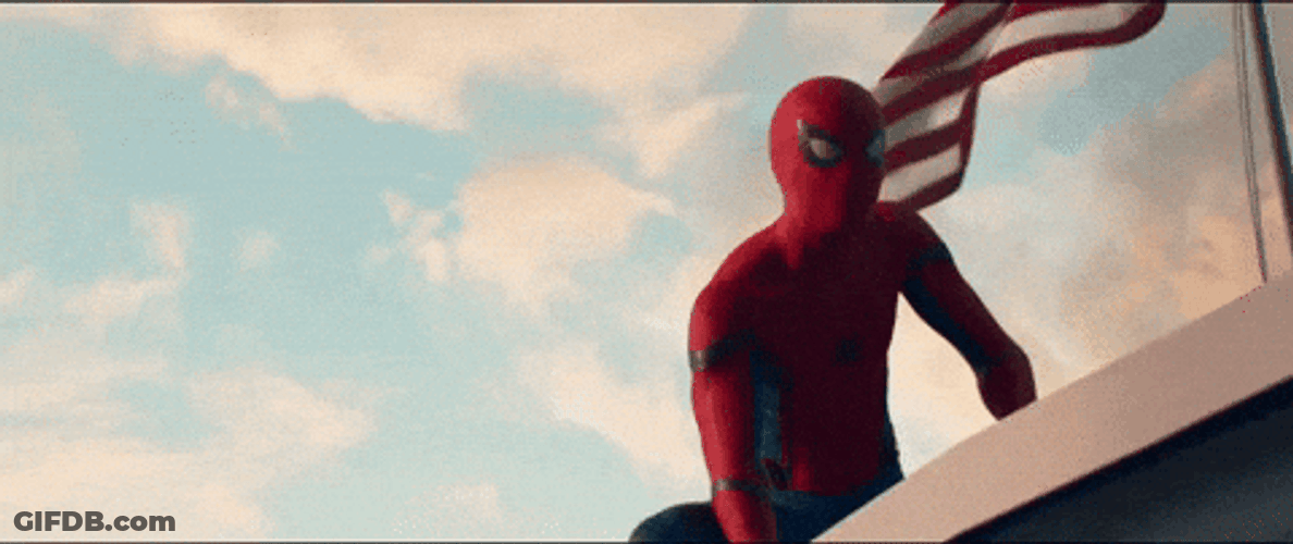Spider Man 2099 Posing Under US Flag GIF
