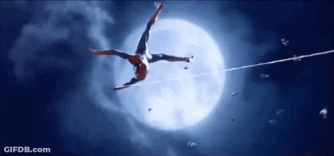 Spider Man 2099 Swinging Under The Moon GIF