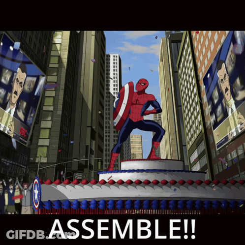 Spider-Man And Captain America On Cake GIF