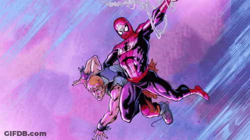 Spider-Man And Man Comic Illustration GIF