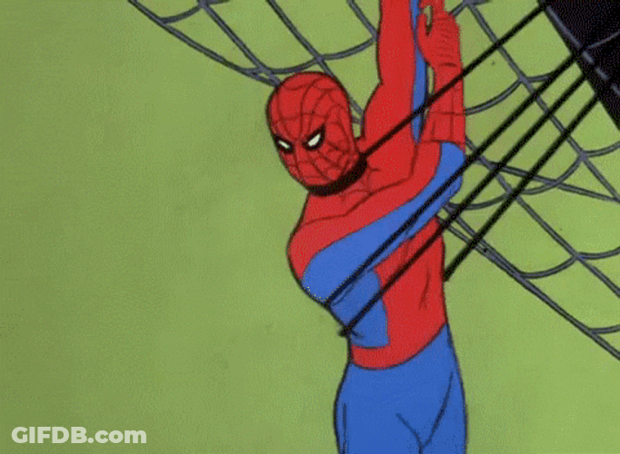 Spider Man Cartoon Spraying Web GIF