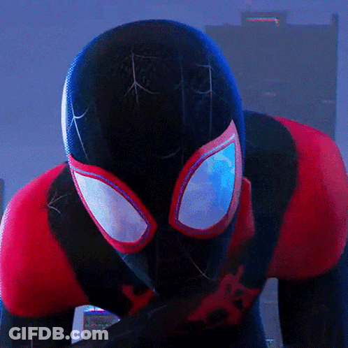 Spider-Man Close Up With City Reflection In Eyes GIF