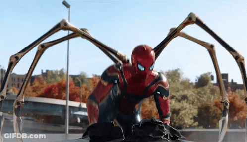 Spider Man Close Up With Large Arms GIF