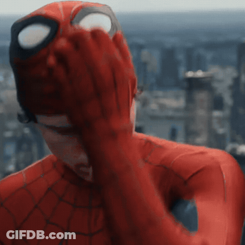 Spider Man Covering Face GIF