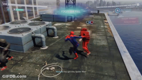 Spider-Man Fighting Man In Red GIF