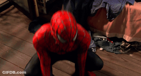 Spider Man Hand On Head Close Up GIF
