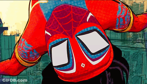 Spider Man Hanging Upside Down GIF