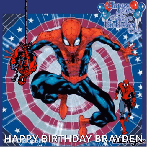 Spider-Man Happy Birthday Brayden GIF