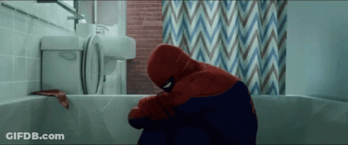 Spider Man Head Hanging From Window Saying Spider GIF