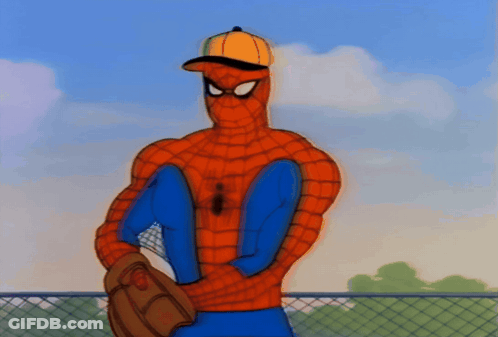 Spider Man Holding Baseball Glove GIF