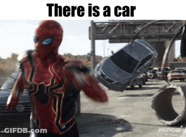 Spider Man Holding Car There Is A Car GIF