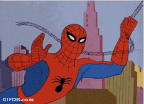 Spider-Man Holding Web GIF
