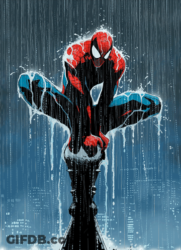 Spider-Man In Rain Drawing GIF